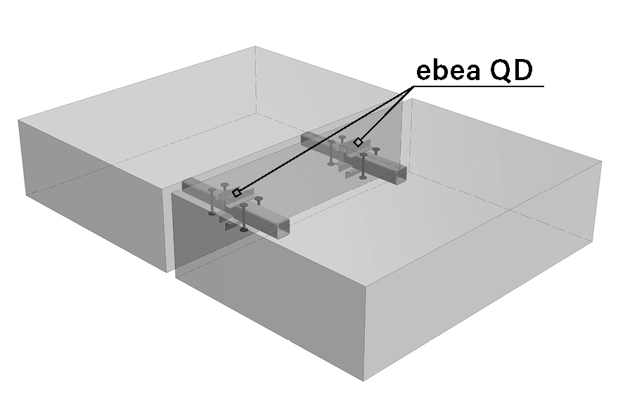 ebea QD Querkraftdorne: Anwendungsbeispiel Decke-Decke