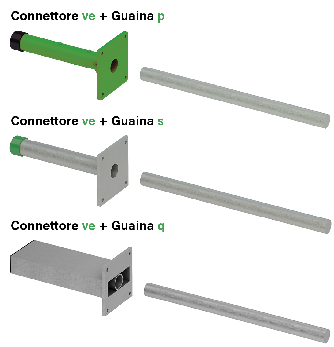 Connettori tondi in acciaio: ebea QD-20 | QD-22 | QD-30 | QD-35